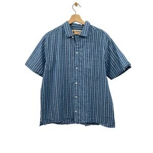 Mollusk california blue striped casual button down short sleeve